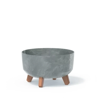 Květináč Gracia Low Beton Effect 28.5cm šedá